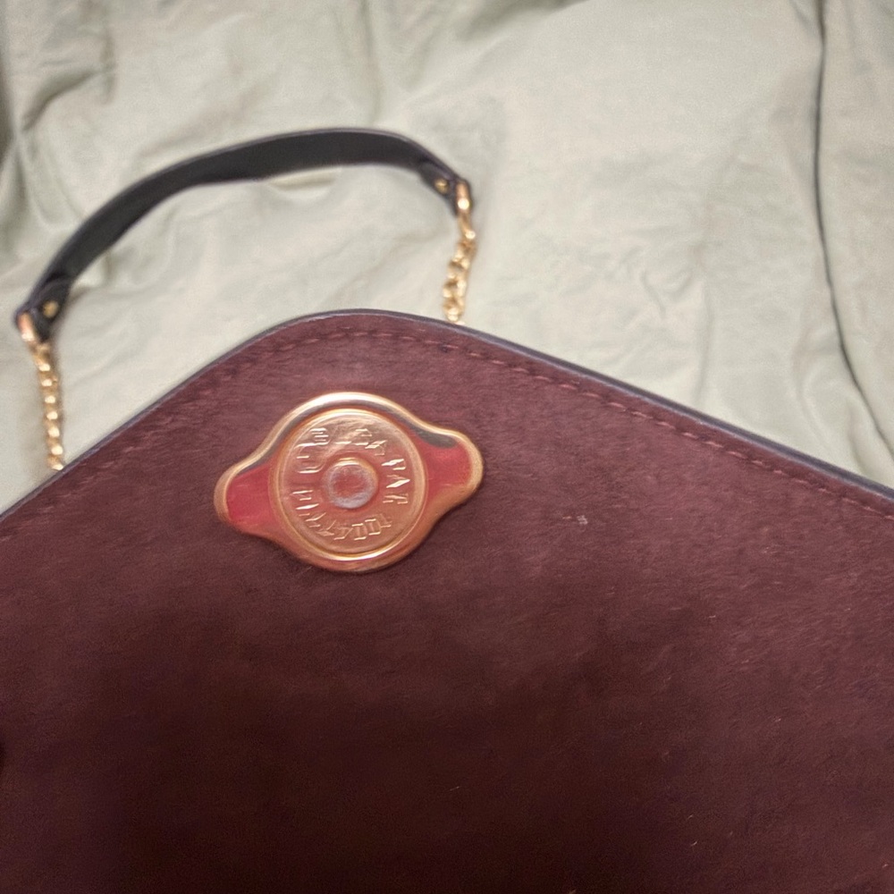 Coach Black Leather Shoulder Bag with Gold Accent C - Picture 5 of 8